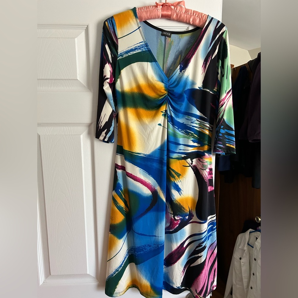 Vibrant Abstract Midi Dress